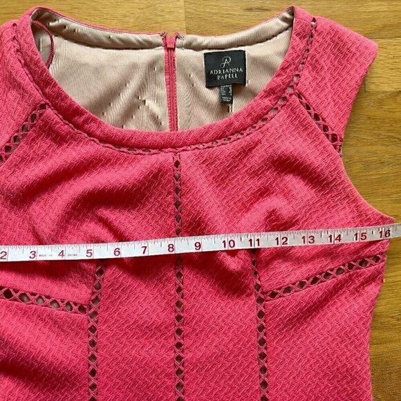 Adrianna Pappel Coral Cap Sleeve Sheath Dress Size 4 - Picture 3 of 10